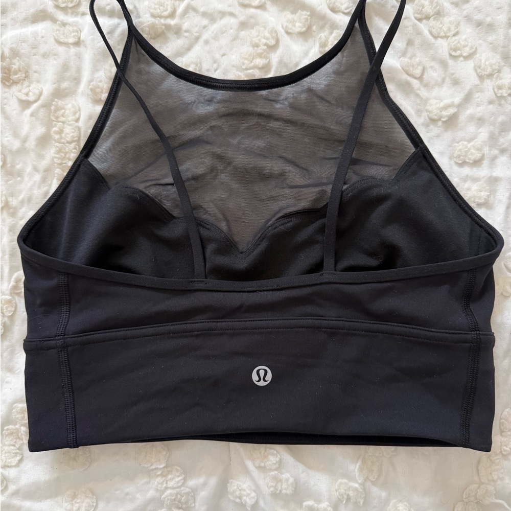 lululemon athletica Black Mesh-Panel Sports Bralette